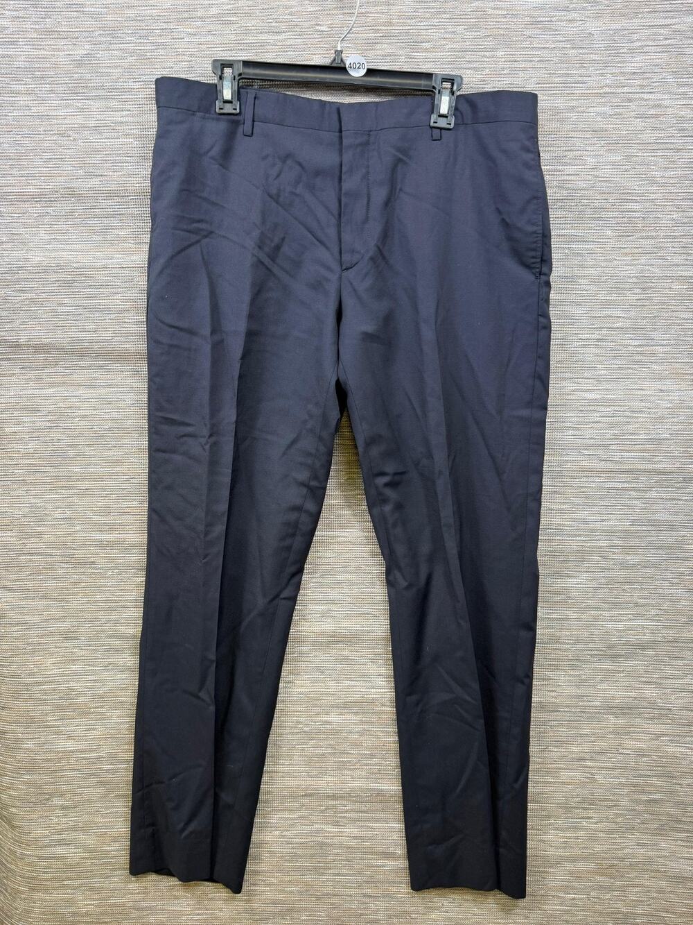 Burberry London Dress Pants Mens Sz 36L Blue 100% Wool Straight Leg Made Italy